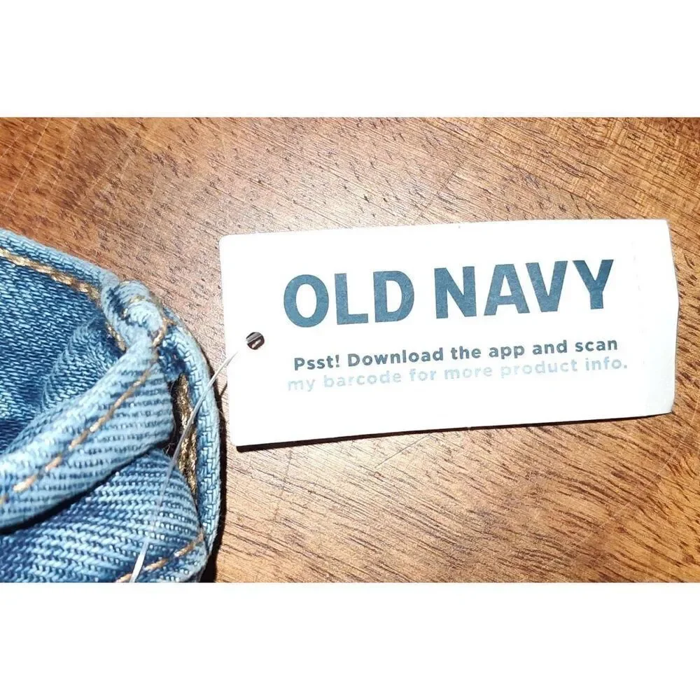 Old Navy Jean Shorts Size 4 High Rise Slouchy Straight Cut-Offs Distressed Butto